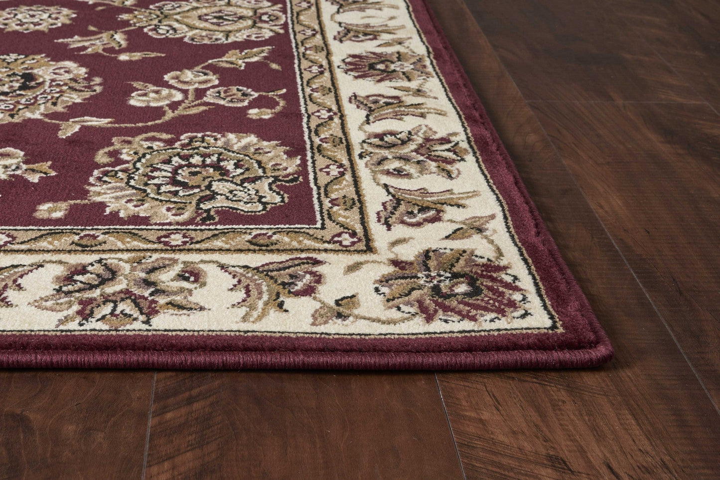 HomeRoots 2 x 3' Red Ivory Machine Woven Floral Traditional Indoor Accent Rug