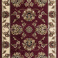 HomeRoots 2 x 3' Red Ivory Machine Woven Floral Traditional Indoor Accent Rug