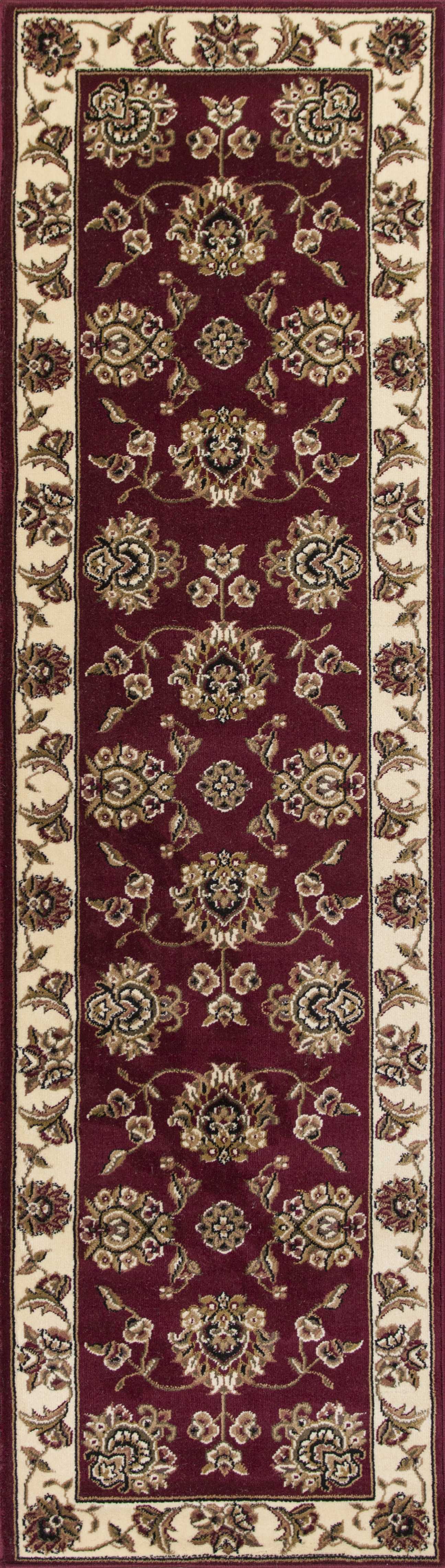 HomeRoots 2 x 3' Red Ivory Machine Woven Floral Traditional Indoor Accent Rug