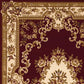HomeRoots 2' x 3' Red Ivory Machine Woven Hand Carved Floral Medallion Indoor Accent Rug