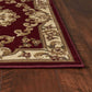 HomeRoots 2' x 3' Red Ivory Machine Woven Hand Carved Floral Medallion Indoor Accent Rug