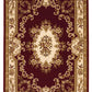 HomeRoots 2' x 3' Red Ivory Machine Woven Hand Carved Floral Medallion Indoor Accent Rug