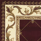 HomeRoots 2' x 3' Red Machine Woven Hand Carved Fleur De Lis Indoor Accent Rug