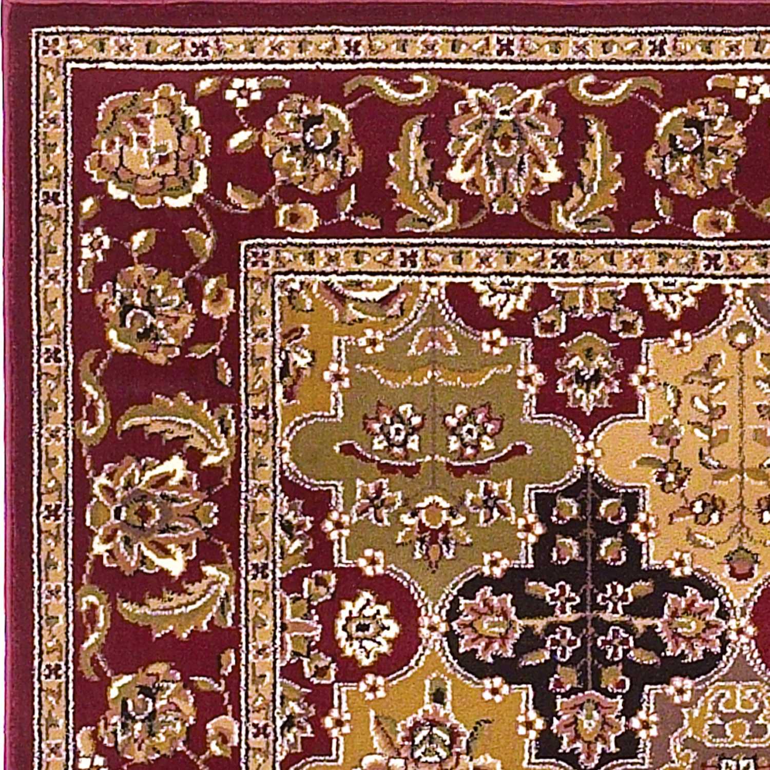 HomeRoots 2' x 3' Red Machine Woven Traditional Quatrefoil Indoor Accent Rug