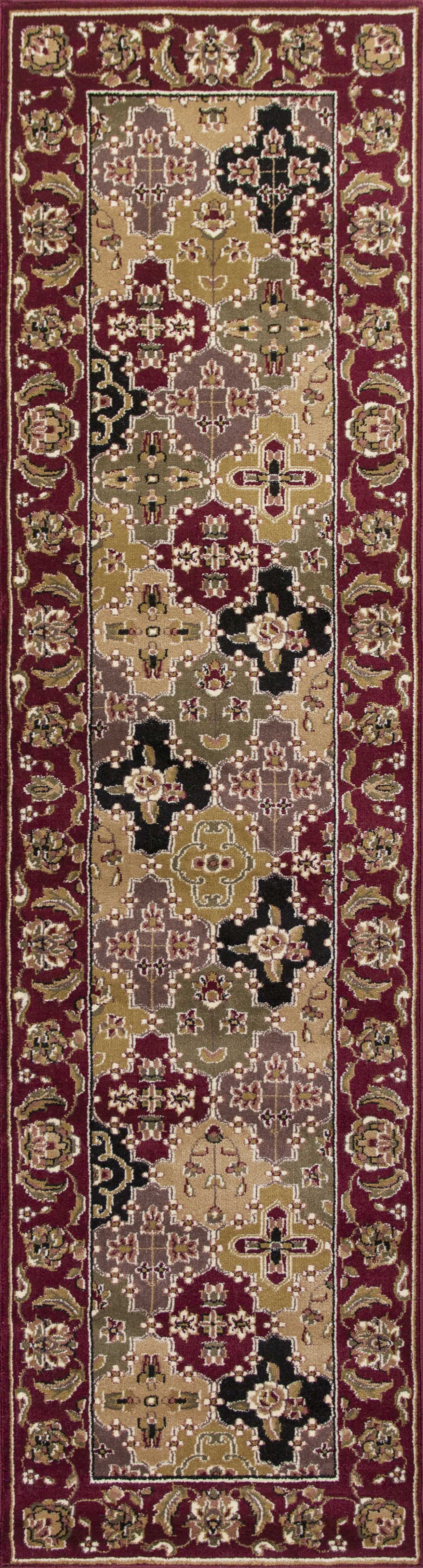 HomeRoots 2' x 3' Red Machine Woven Traditional Quatrefoil Indoor Accent Rug