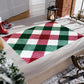 HomeRoots 2' x 3' Red and Green Plaid Washable Floor Mat