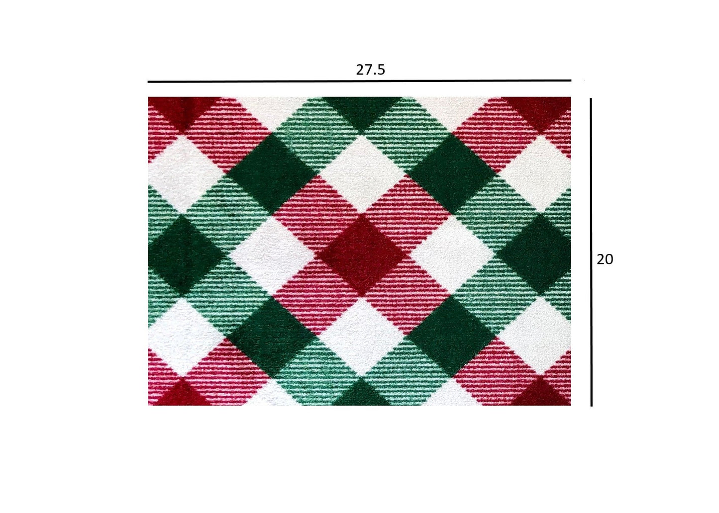 HomeRoots 2' x 3' Red and Green Plaid Washable Floor Mat