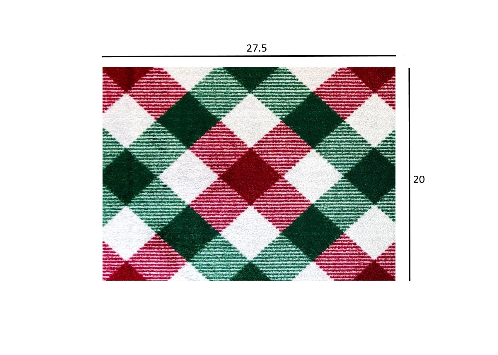 HomeRoots 2' x 3' Red and Green Plaid Washable Floor Mat