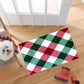 HomeRoots 2' x 3' Red and Green Plaid Washable Floor Mat