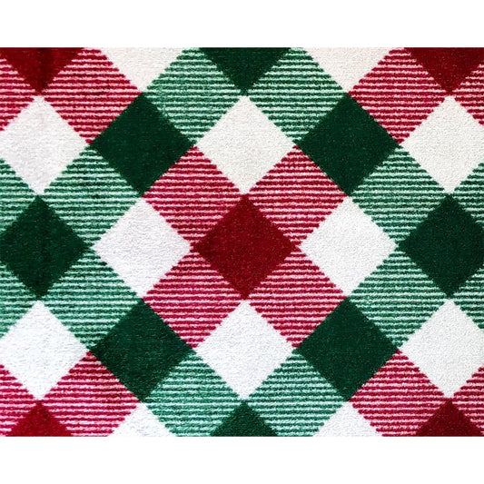 HomeRoots 2' x 3' Red and Green Plaid Washable Floor Mat