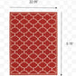 HomeRoots 2' x 3' Red and Ivory Trellis Indoor Outdoor Scatter Rug