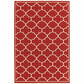 HomeRoots 2' x 3' Red and Ivory Trellis Indoor Outdoor Scatter Rug