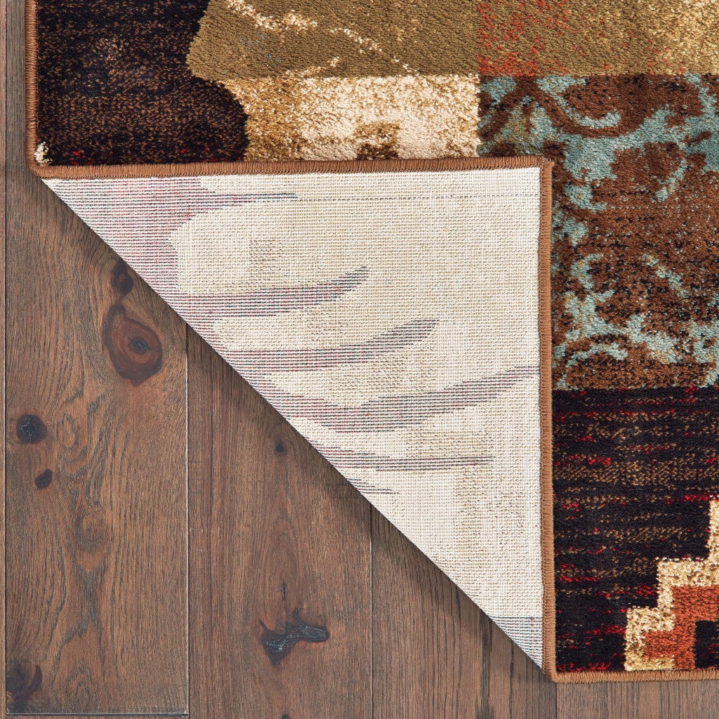 HomeRoots 2' x 3' Rustic Brown Animal Lodge Scatter Rug