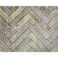 HomeRoots 2' x 3' Rustic Gray Herringbone Washable Floor Mat