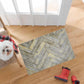 HomeRoots 2' x 3' Rustic Gray Herringbone Washable Floor Mat