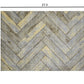 HomeRoots 2' x 3' Rustic Gray Herringbone Washable Floor Mat