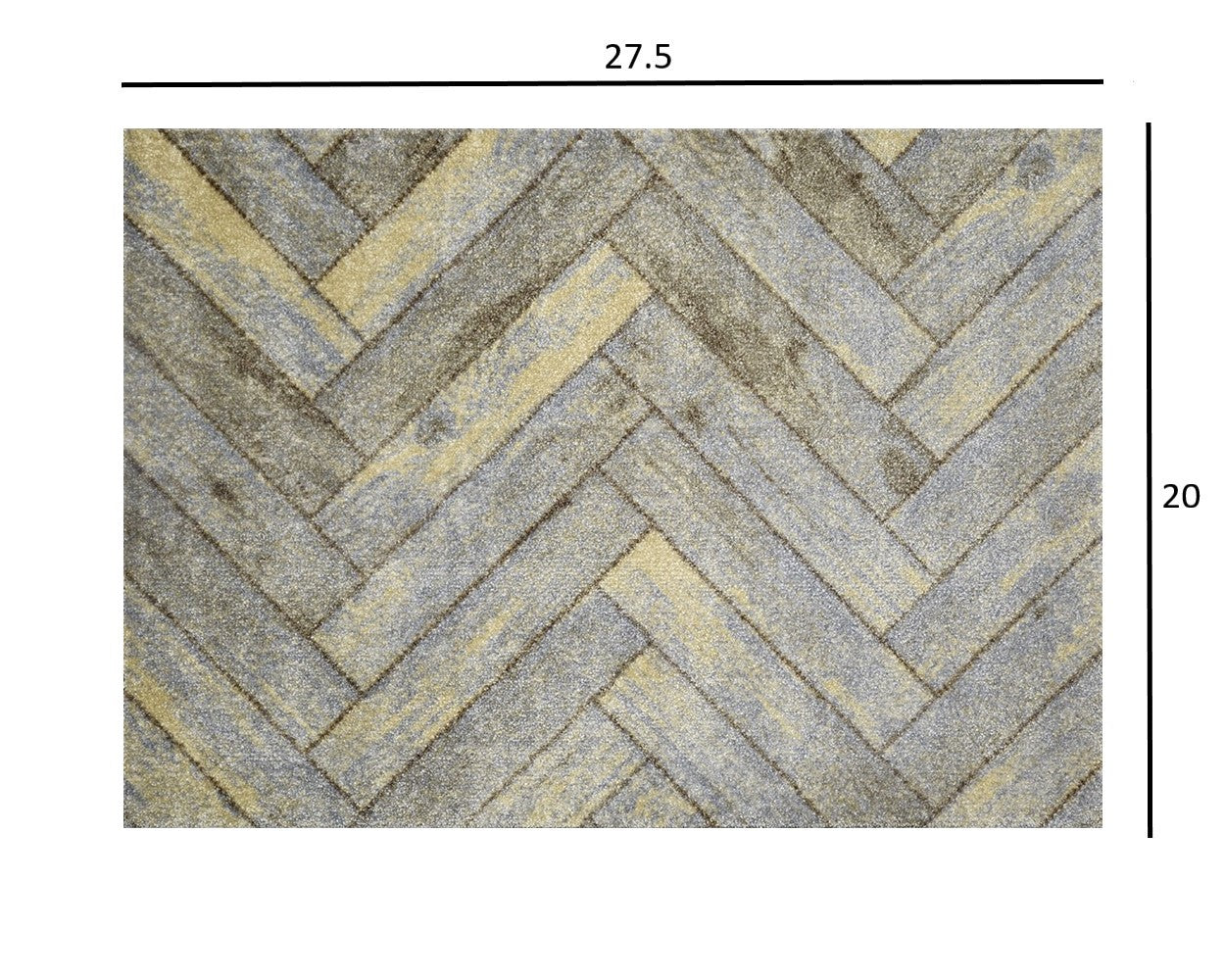 HomeRoots 2' x 3' Rustic Gray Herringbone Washable Floor Mat