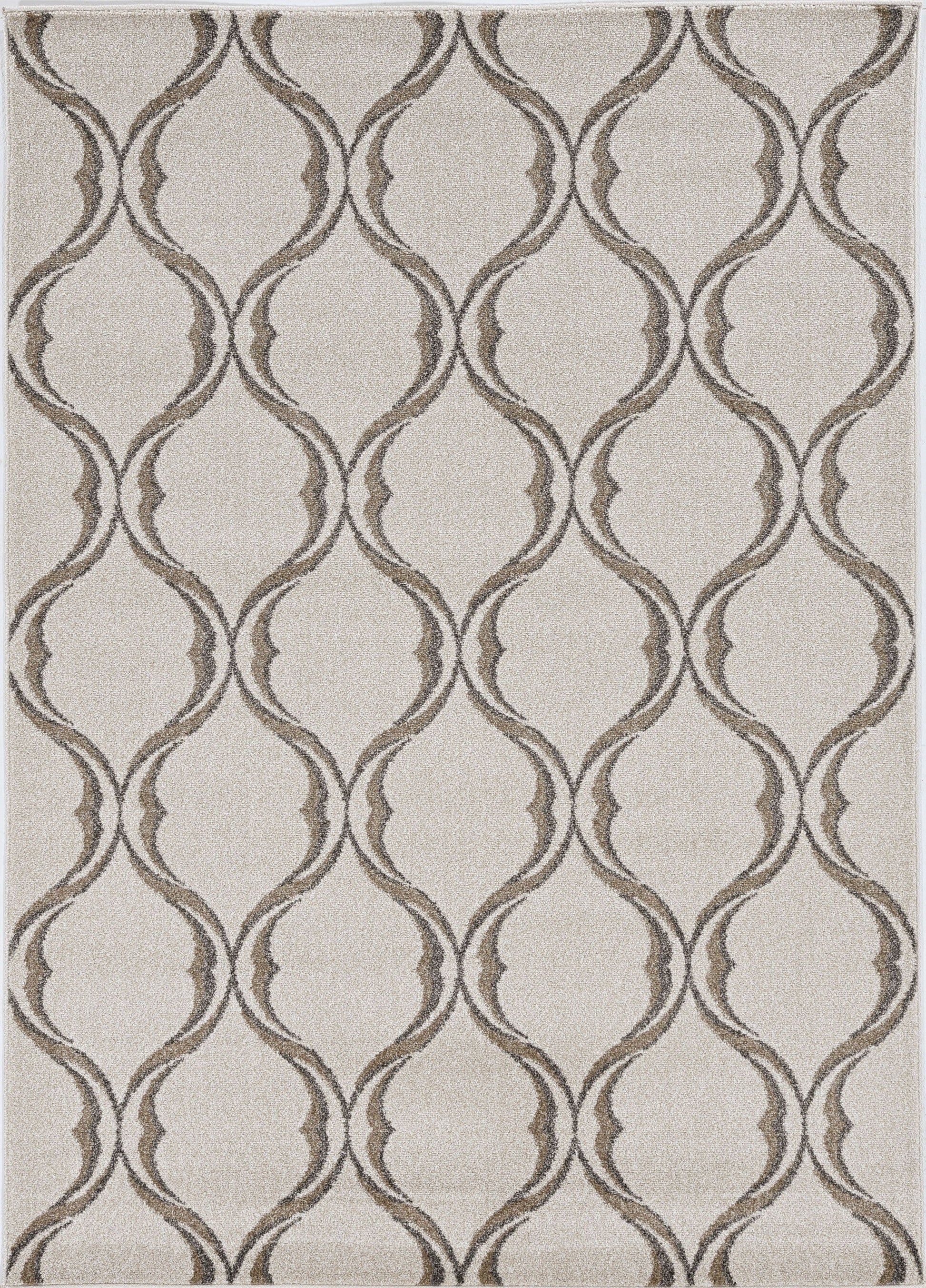 HomeRoots 2' x 3' Sand Wavy Line Pattern Accent Rug