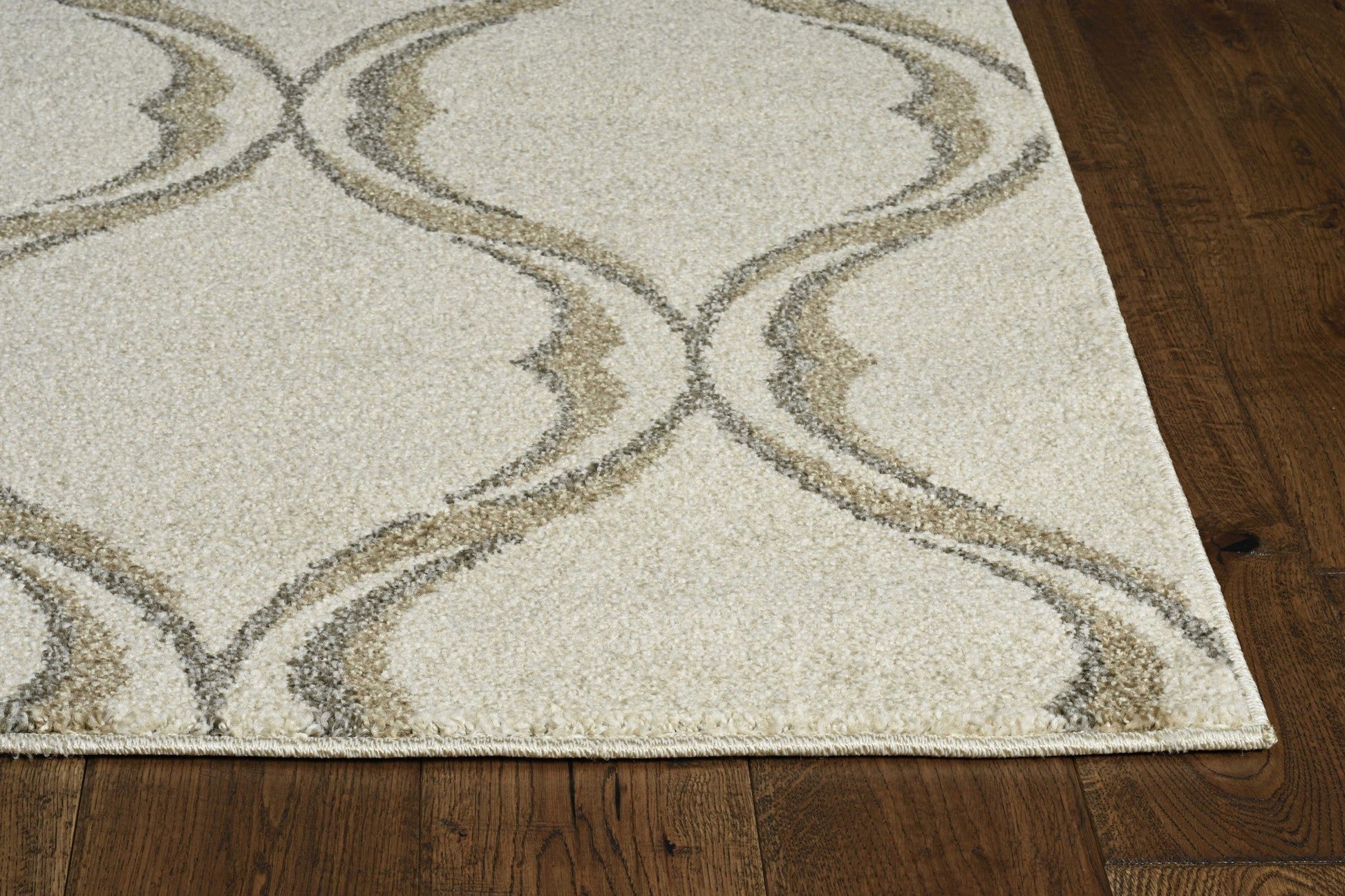 HomeRoots 2' x 3' Sand Wavy Line Pattern Accent Rug