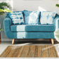 HomeRoots 2' x 3' Seafoam and Tan Braided Stripe Scatter Rug