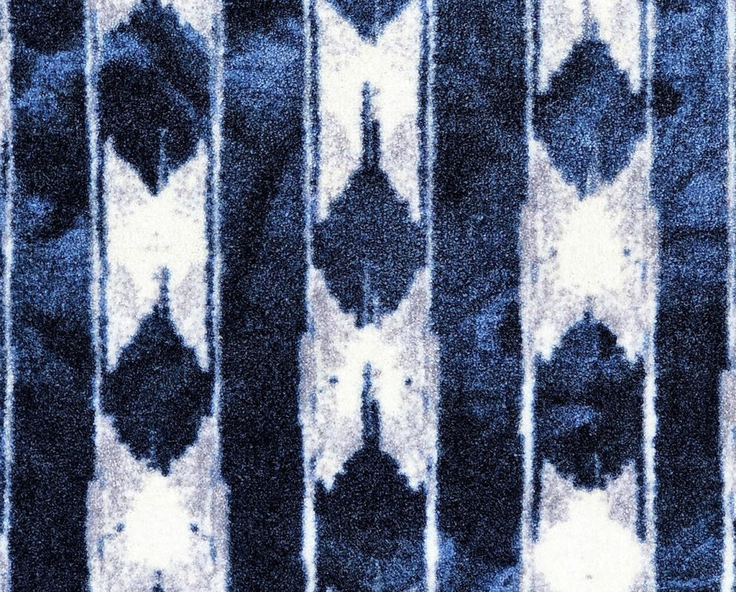 HomeRoots 2' x 3' Shades of Blue Abstract Stripes Washable Floor Mat