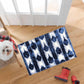 HomeRoots 2' x 3' Shades of Blue Abstract Stripes Washable Floor Mat