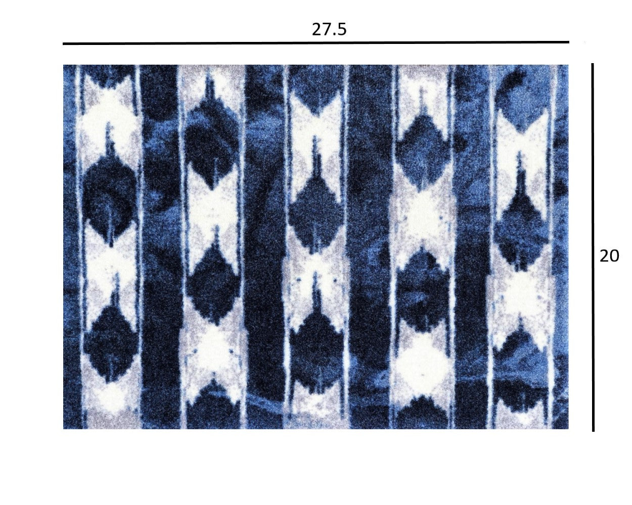 HomeRoots 2' x 3' Shades of Blue Abstract Stripes Washable Floor Mat