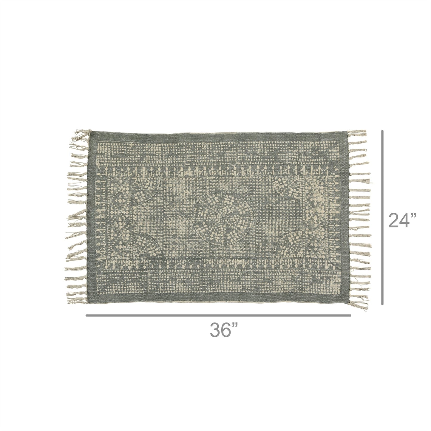 HomeRoots 2' x 3' Sky Gray Distressed Medallion Scatter Rug