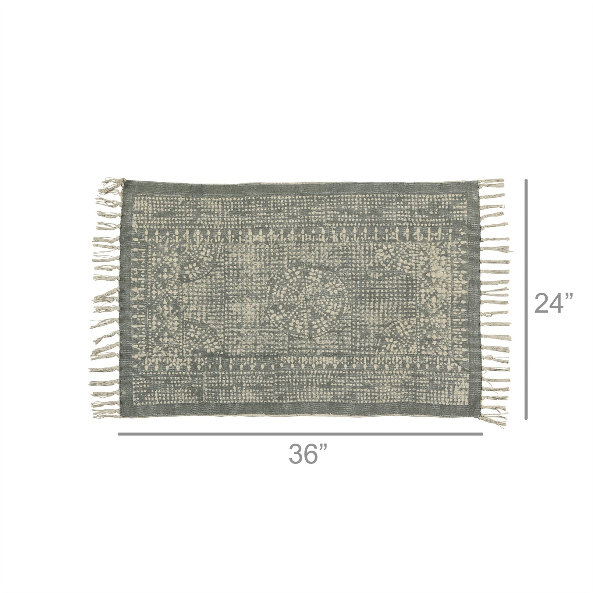 HomeRoots 2' x 3' Sky Gray Distressed Medallion Scatter Rug