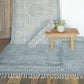 HomeRoots 2' x 3' Sky Gray Distressed Medallion Scatter Rug
