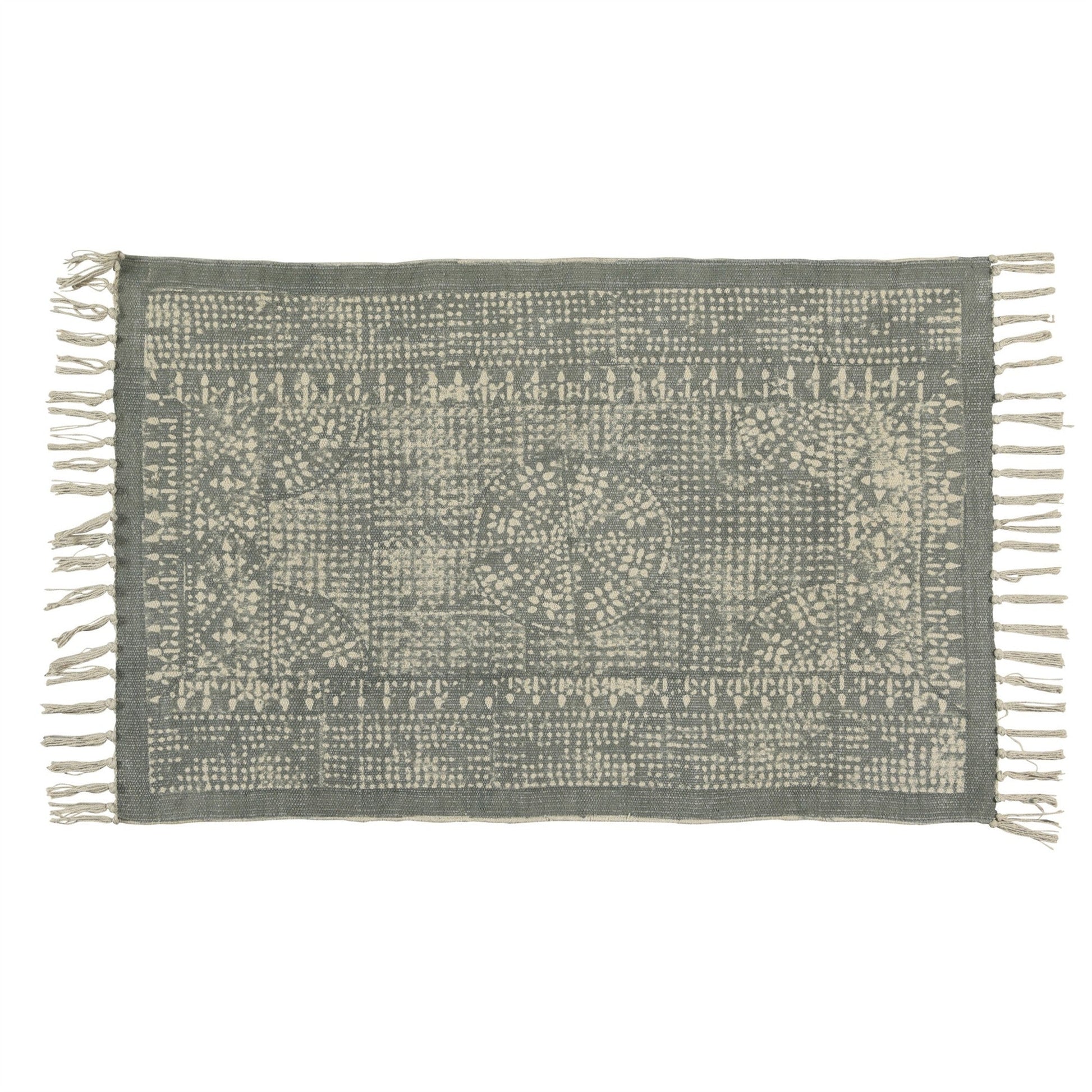 HomeRoots 2' x 3' Sky Gray Distressed Medallion Scatter Rug
