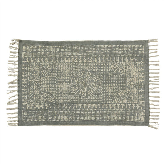 HomeRoots 2' x 3' Sky Gray Distressed Medallion Scatter Rug