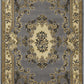 HomeRoots 2' x 3' Slate Blue Machine Woven Hand Carved Floral Medallion Indoor Accent Rug