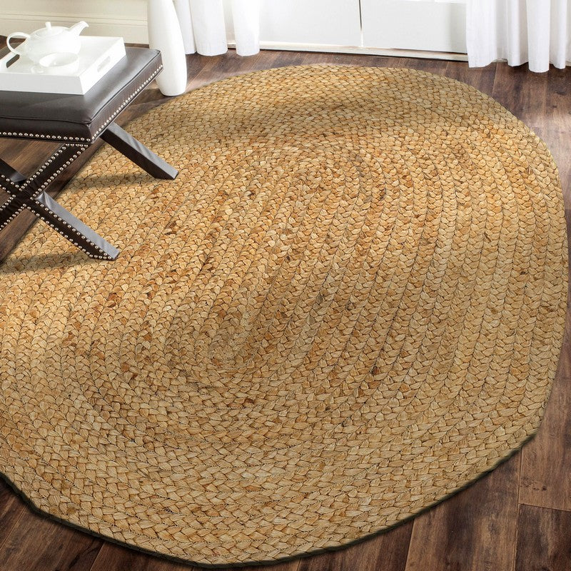HomeRoots 2’ x 3’ Soft Beige Braided Scatter Rug