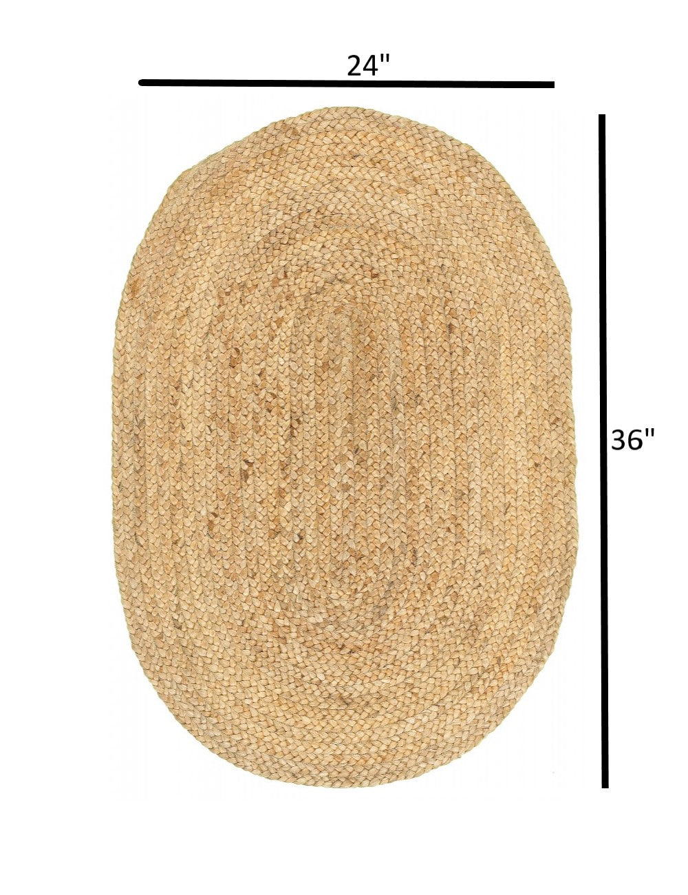 HomeRoots 2’ x 3’ Soft Beige Braided Scatter Rug