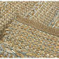 HomeRoots 2' x 3' Soft Blue and Tan Braided Stripe Scatter Rug