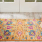 HomeRoots 2' x 3' Sun Gold and Navy Distressed Scatter Rug