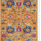 HomeRoots 2' x 3' Sun Gold and Navy Distressed Scatter Rug