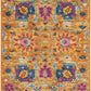HomeRoots 2' x 3' Sun Gold and Navy Distressed Scatter Rug