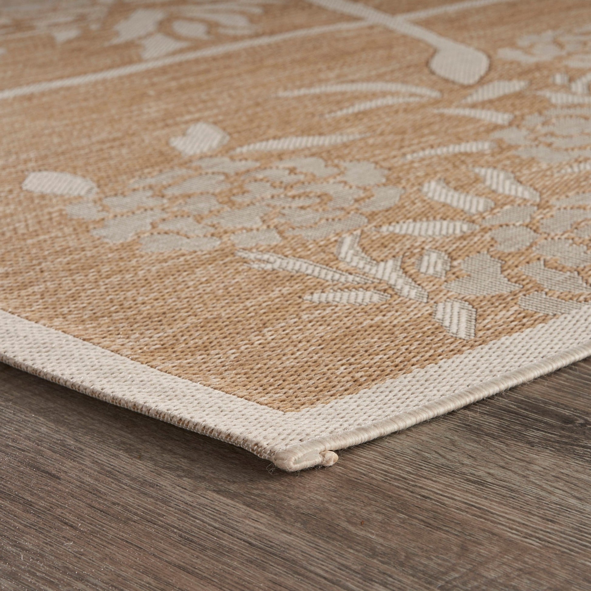 HomeRoots 2' x 3' Tan Flamingo Indoor Outdoor Scatter Rug