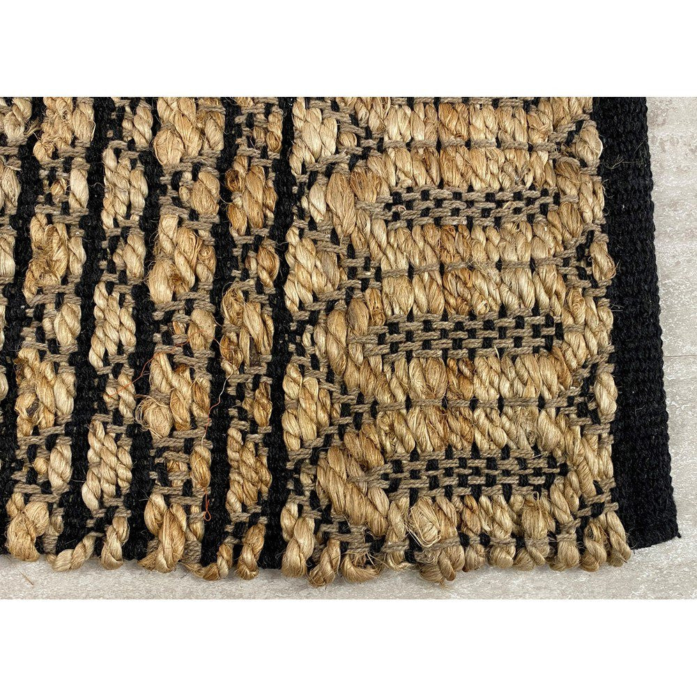 HomeRoots 2' x 3' Tan and Black Ornate Geometric Scatter Rug