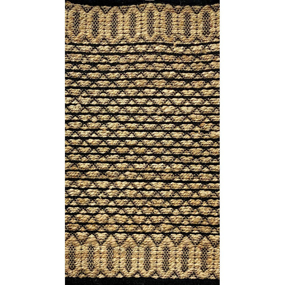 HomeRoots 2' x 3' Tan and Black Ornate Geometric Scatter Rug