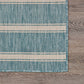 HomeRoots 2' x 3' Teal Striped Indoor Outdoor Scatter Rug