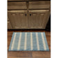 HomeRoots 2' x 3' Teal Striped Indoor Outdoor Scatter Rug