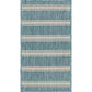 HomeRoots 2' x 3' Teal Striped Indoor Outdoor Scatter Rug
