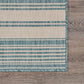 HomeRoots 2' x 3' Teal Uneven Stripe Indoor Outdoor Scatter Rug