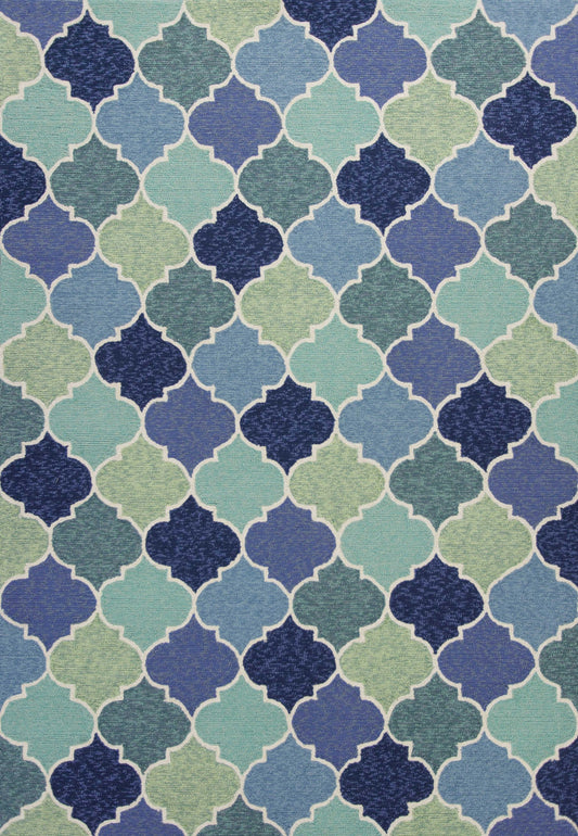 HomeRoots 2' x 3' UV treated Polypropylene Blue Accent Rug