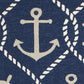 HomeRoots 2' x 3' UV treated Polypropylene Navy Accent Rug