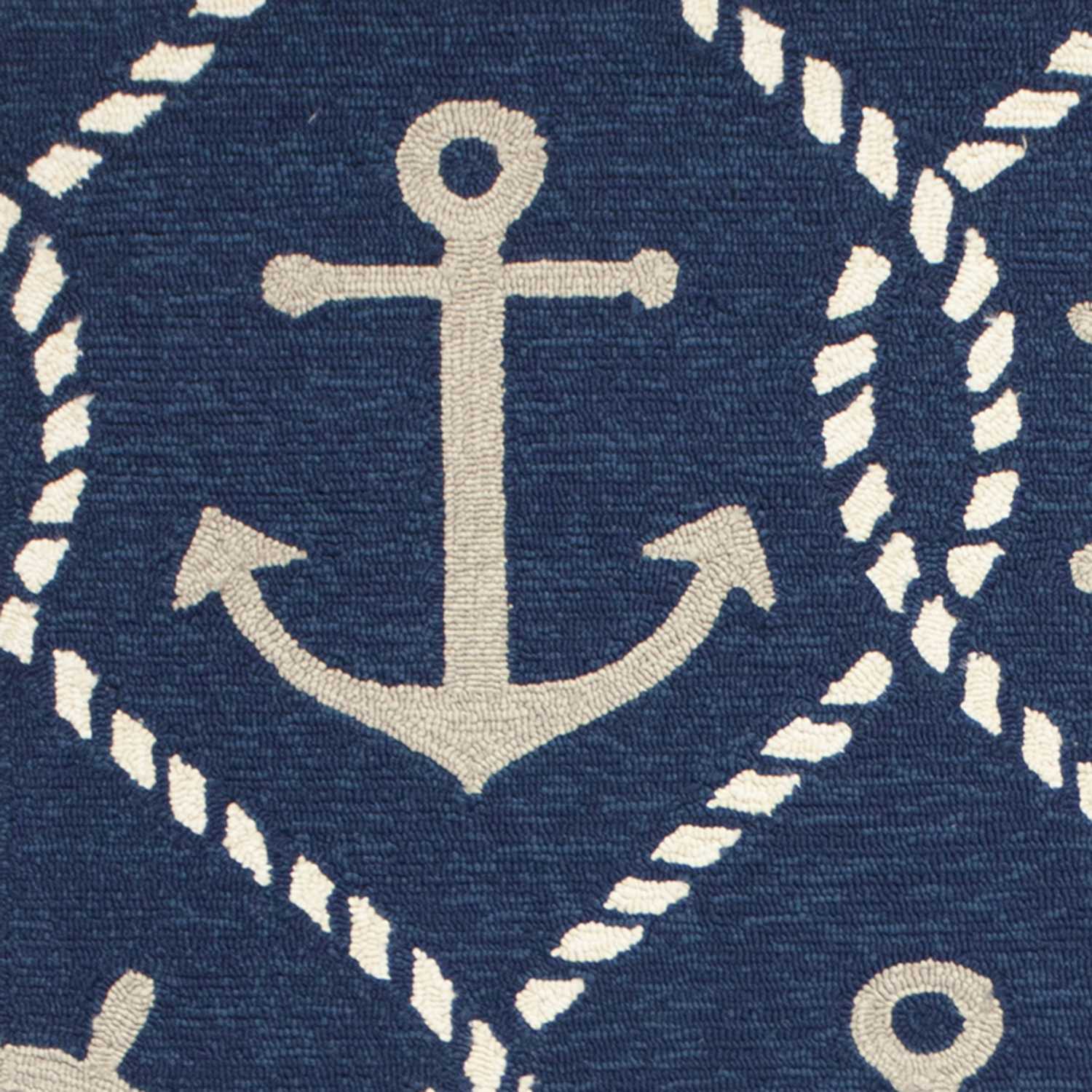 HomeRoots 2' x 3' UV treated Polypropylene Navy Accent Rug