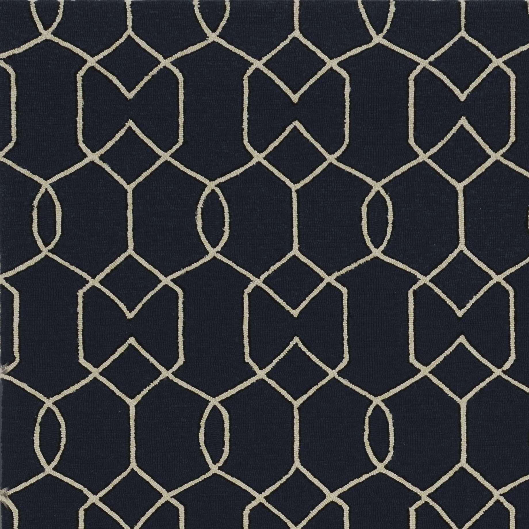 HomeRoots 2' x 3' UV treated Polypropylene Navy Accent Rug